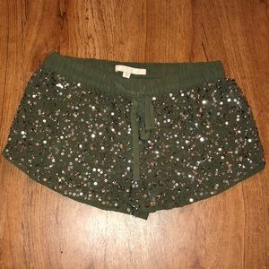 GUESS Sequin Green Shorts